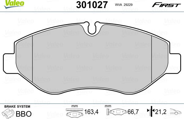 Valeo 301027 - Set placute frana,frana disc parts5.com