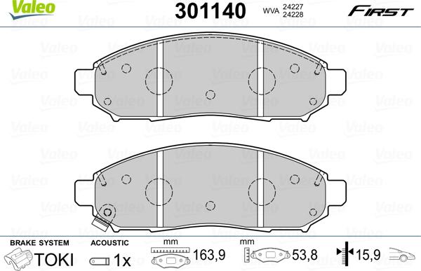 Valeo 301140 - Set placute frana,frana disc parts5.com