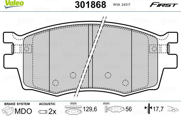 Valeo 301868 - Set placute frana,frana disc parts5.com