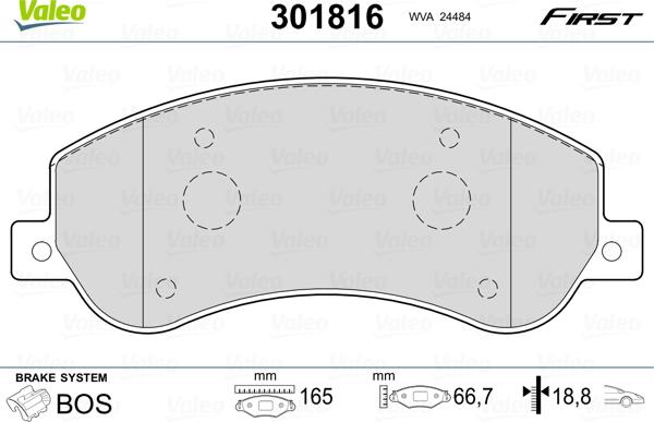 Valeo 301816 - Set placute frana,frana disc parts5.com