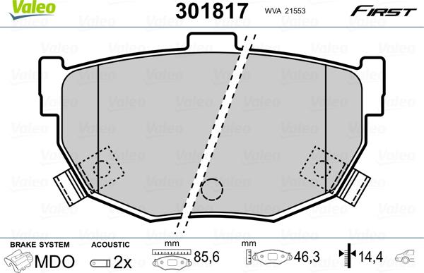 Valeo 301817 - Set placute frana,frana disc parts5.com