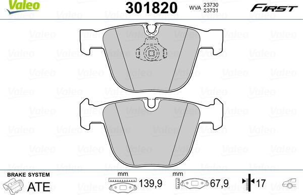 Valeo 301820 - Set placute frana,frana disc parts5.com