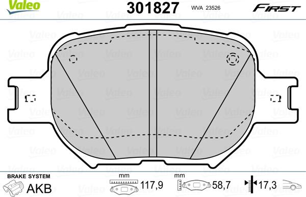 Valeo 301827 - Set placute frana,frana disc parts5.com