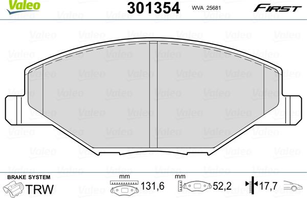 Valeo 301354 - Set placute frana,frana disc parts5.com