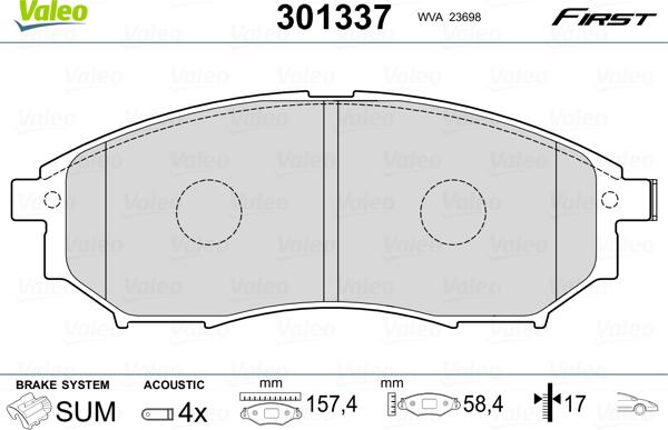 Valeo 301337 - Set placute frana,frana disc parts5.com