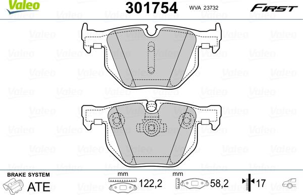 Valeo 301754 - Set placute frana,frana disc parts5.com