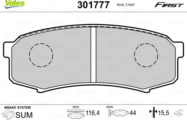 Valeo 301777 - Set placute frana,frana disc parts5.com