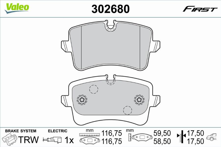 Valeo 302680 - Set placute frana,frana disc parts5.com