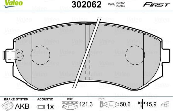 Valeo 302062 - Set placute frana,frana disc parts5.com