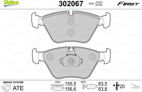 Valeo 302067 - Set placute frana,frana disc parts5.com