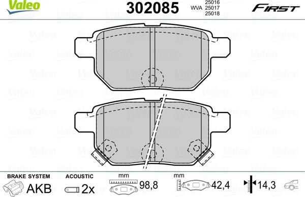 Valeo 302085 - Set placute frana,frana disc parts5.com