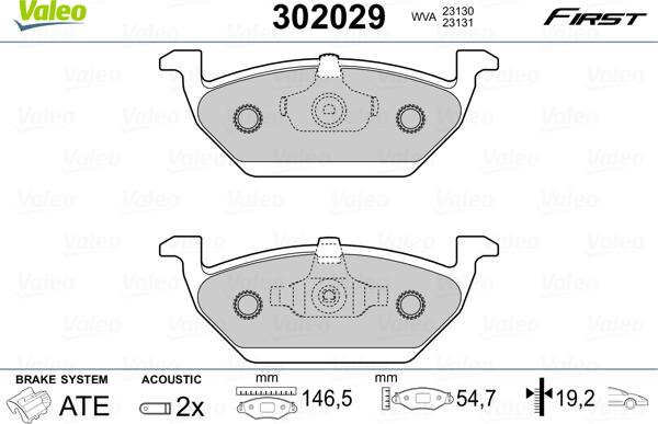 Valeo 302029 - Fékbetétkészlet, tárcsafék parts5.com