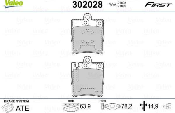 Valeo 302028 - Brake Pad Set, disc brake parts5.com