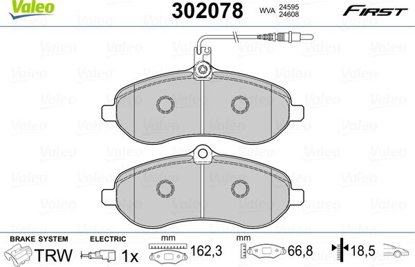 Valeo 302078 - Set placute frana,frana disc parts5.com