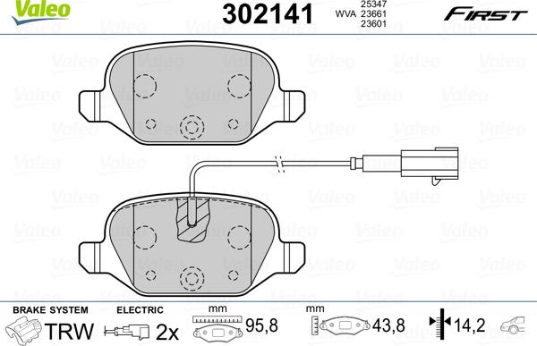 Valeo 302141 - Set placute frana,frana disc parts5.com