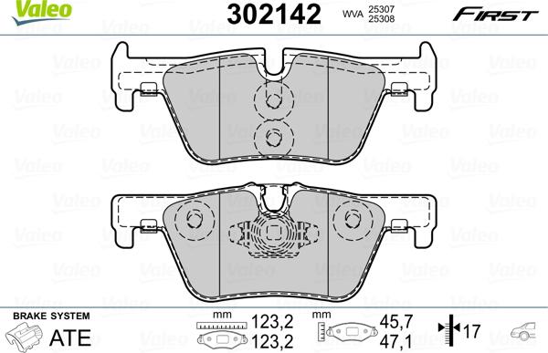 Valeo 302142 - Juego de pastillas de freno parts5.com