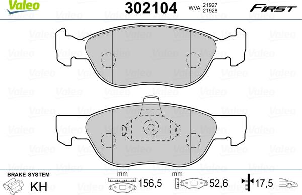 Valeo 302104 - Set placute frana,frana disc parts5.com