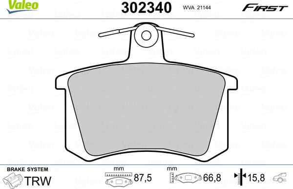 Valeo 302340 - Set placute frana,frana disc parts5.com