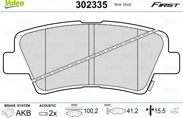 Valeo 302335 - Fren balata seti, diskli fren parts5.com