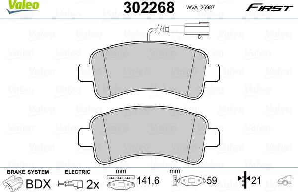 Valeo 302268 - Set placute frana,frana disc parts5.com