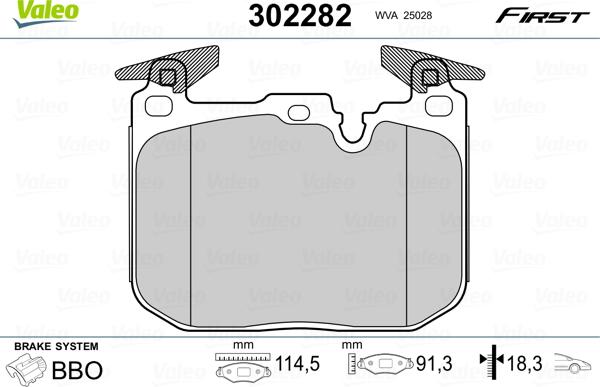 Valeo 302282 - Set placute frana,frana disc parts5.com