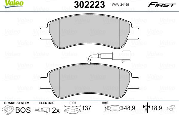 Valeo 302223 - Set placute frana,frana disc parts5.com