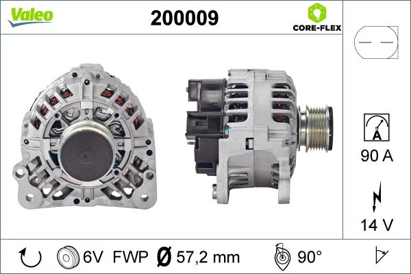 Valeo 200009 - Alternátor parts5.com