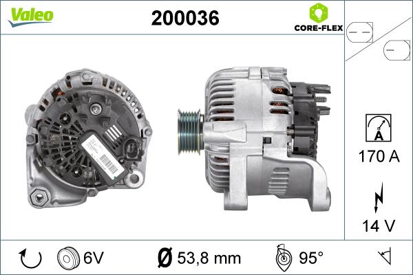 Valeo 200036 - Generator / Alternator parts5.com