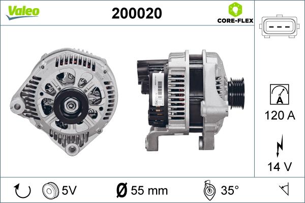 Valeo 200020 - Generator / Alternator parts5.com