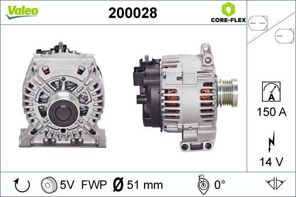 Valeo 200028 - Generátor parts5.com