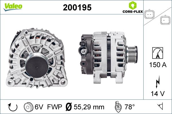 Valeo 200195 - Alternador parts5.com