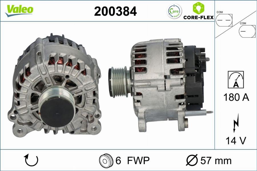 Valeo 200384 - Alternator parts5.com