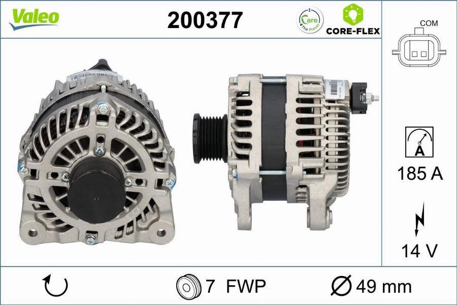 Valeo 200377 - Генератор parts5.com