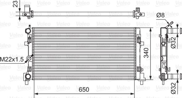 Valeo 701522 - Chłodnica, układ chłodzenia silnika parts5.com