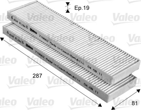 Valeo 715662 - Filtru, aer habitaclu parts5.com