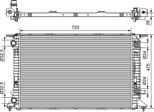 Valeo 735472 - Hladilnik, hlajenje motorja parts5.com