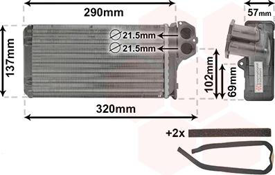 Van Wezel 40006226 - Теплообменник, отопление салона parts5.com