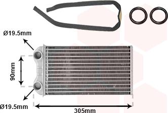 Van Wezel 43006439 - Toplotni izmenevalnik, ogrevanje notranjega prostora parts5.com