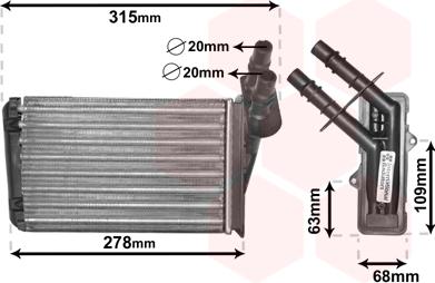 Van Wezel 43006228 - Топлообменник, отопление на вътрешното пространство parts5.com