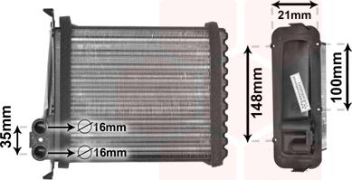 Van Wezel 59006085 - Heat Exchanger, interior heating parts5.com