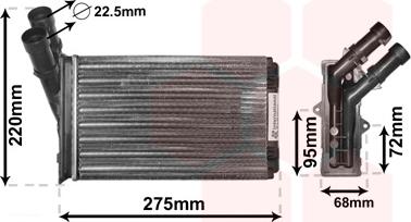 Van Wezel 09006055 - Εναλλάκτης θερμότητας, θέρμανση εσωτερικού χώρου parts5.com