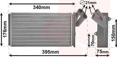 Van Wezel 09006129 - Schimbator caldura, incalzire habitaclu parts5.com