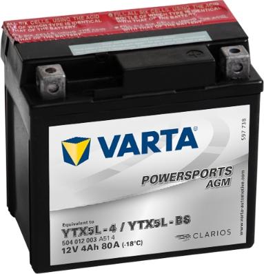 Varta 504012008I314 - Baterie de pornire parts5.com