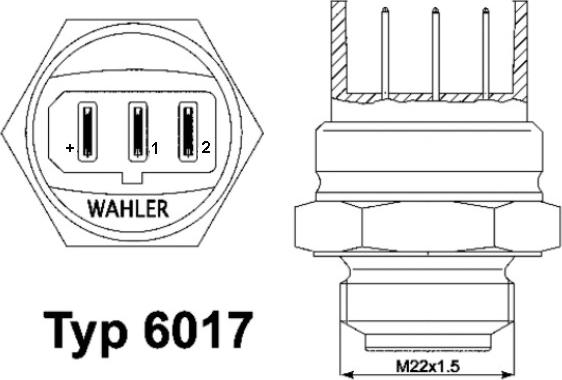 WAHLER 601785D - Interruptor de temperatura, ventilador del radiador parts5.com