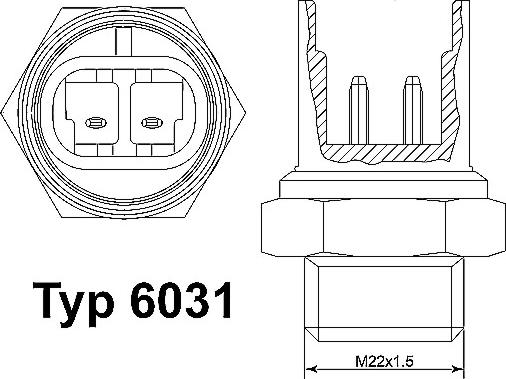 WAHLER 6031.100D - Comutator temperatura, ventilator radiator parts5.com