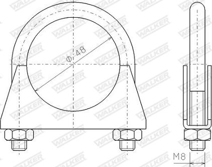 Walker 82308 - Csőkapcsoló, kipufogó parts5.com