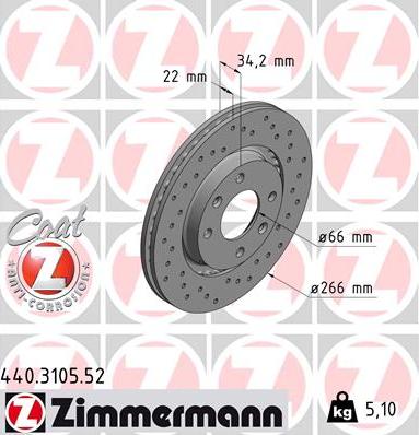 Zimmermann 440.3105.52 - Disc frana parts5.com