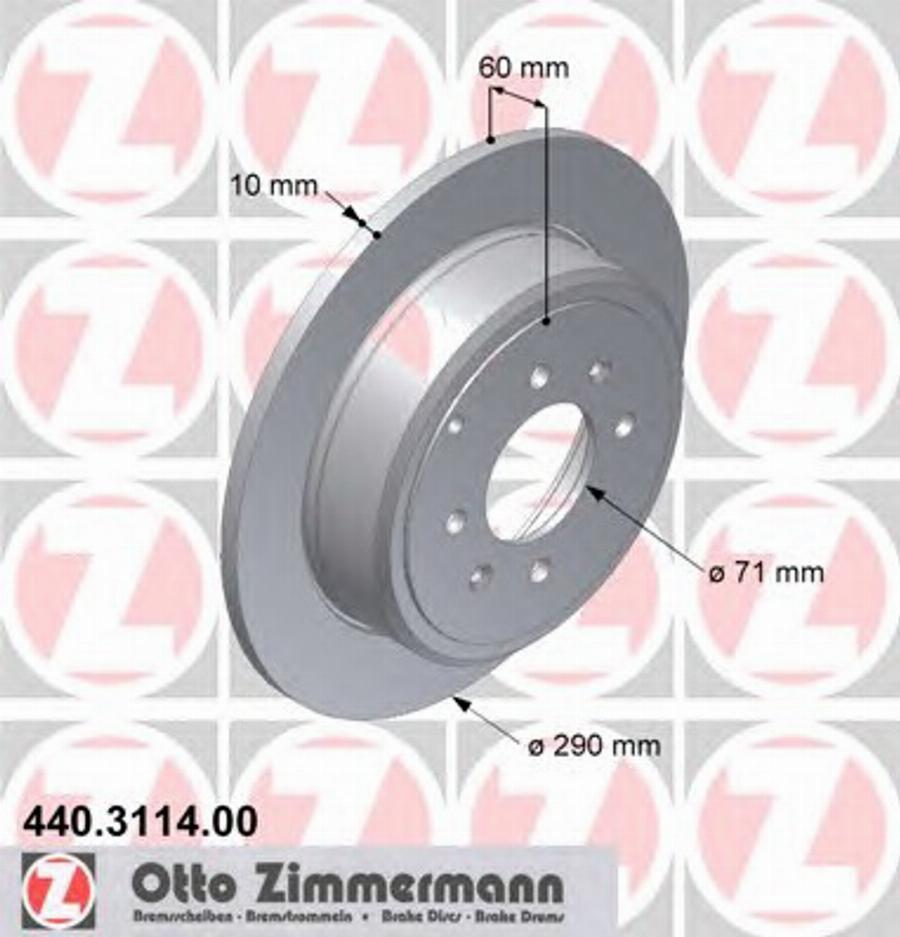 Zimmermann 440.3114.00 - Brake Disc parts5.com