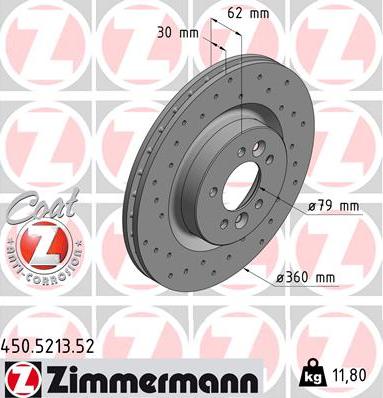 Zimmermann 450.5213.52 - Brake Disc parts5.com