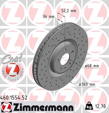 Zimmermann 460.1554.52 - Disc frana parts5.com